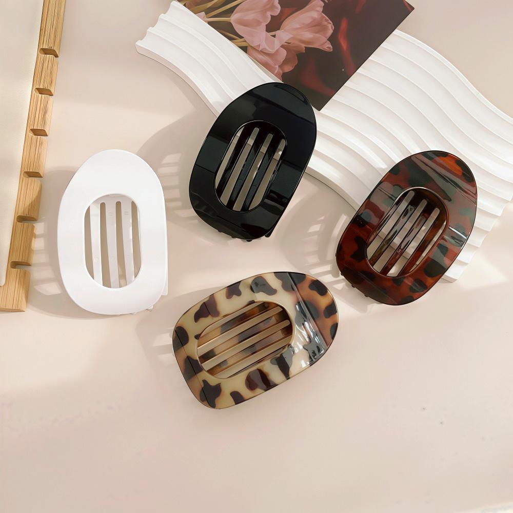 

Заколка-краб из поликарбоната для женщин, новый дизайн, леопардовый матовый, изогнутый, плоский, заколки для укладки, акриловые, лежачие, аксессуары для волос