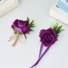 6Pcs Wrist Rose Corsages for Wedding Ceremony Anniversary Proms Party, Rose Boutonniere for Bride and Proms Party Suits