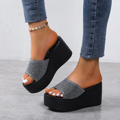 Slippers Platform One-word Casual Lightweight Height-increasing Slippers Women