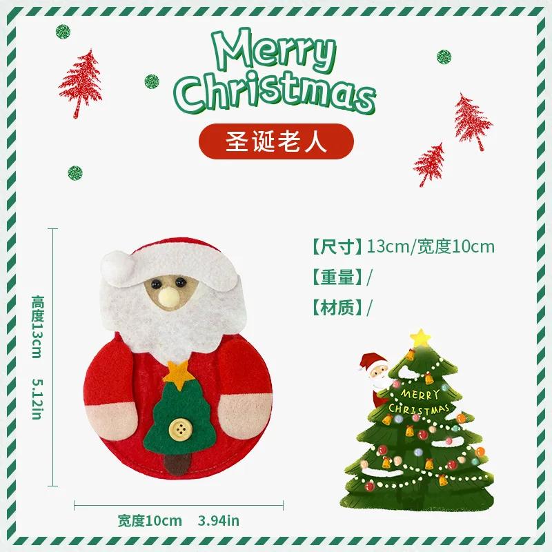 Christmas Decoration Supplies Restaurant Hotel Decoration Non-woven Old Man Snowman Christmas Knife and Fork Bag Tableware Set