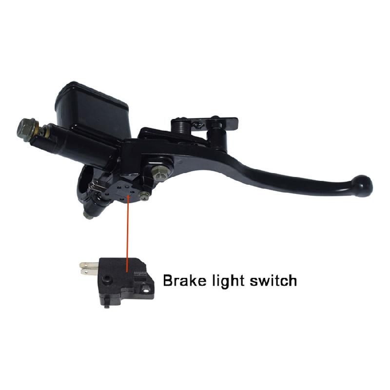 7/8" 22Mm Levý Motocyklový Hydraulický Brzdový Čerpadlo Hlavní Válec Černá Páka Kotoučové Brzdy pro Motorku Atv Sportovní Terénní Elektrické Kolo Spínač Moto 50-250Cc