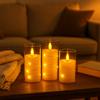 LED Pillar Candle with String Lights and Remote Control - 3 Sizes
