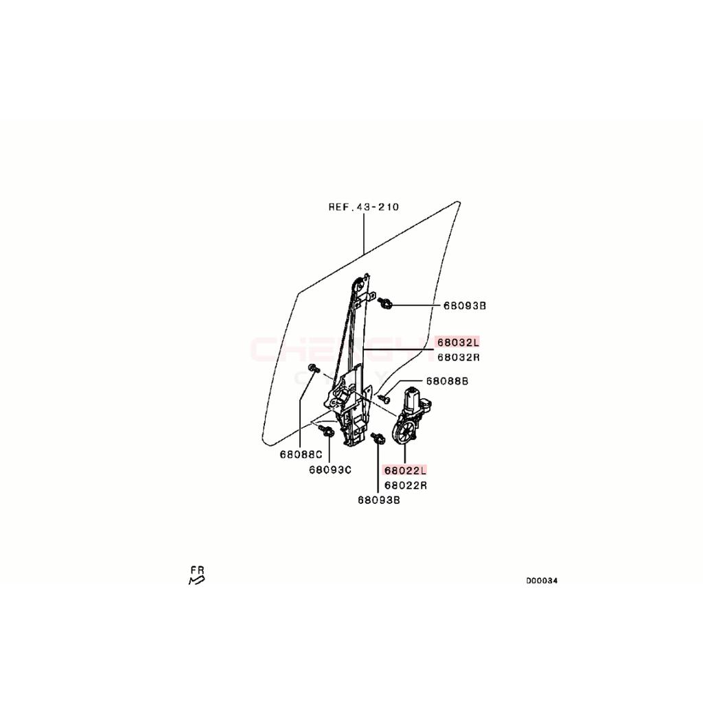 Rear Left Door Window Regulator Assembly For Pajero Montero V93W V95W V97W V98W 5743A089 MN167273 (5 Door Version Left Rudder)