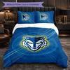 Set Biancheria da Letto 3 Pezzi in Microfibra con Motivo Warrington Wolves Copripiumino Decorativo per Camera da Letto Uso Domestico
