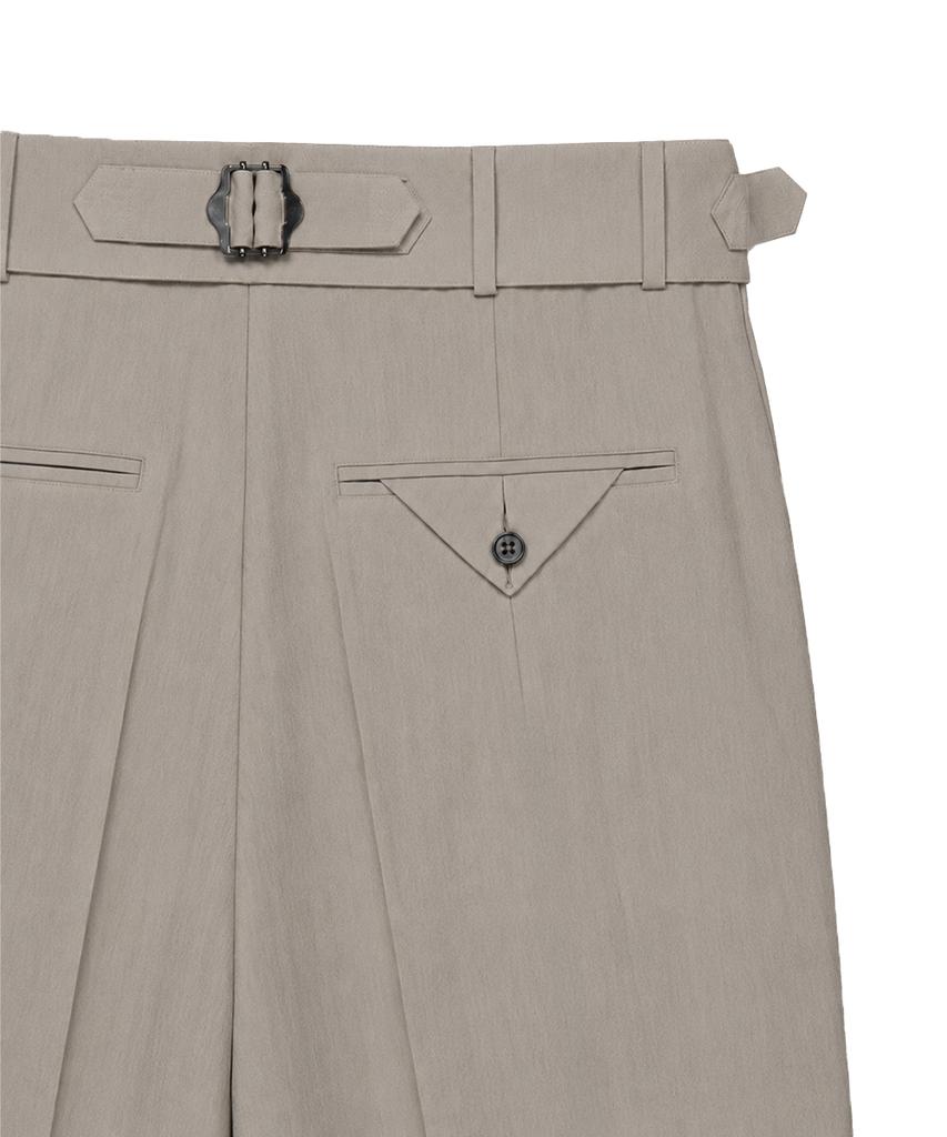 Sinkia Buckle Strap Wide Trousers Warm Grey
