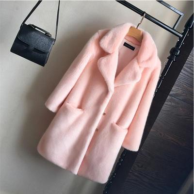 Autumn and Winter Fur One-piece Imitation Fur Fur Mink Coat Women's Mid-length Women's Jacket Mink