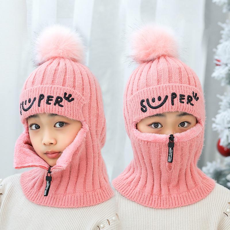 1PC Cappello lavorato a maglia Sciarpa Oneness Passamontagna Bambini Scaldacollo Inverno Caldo Skullies Berretto