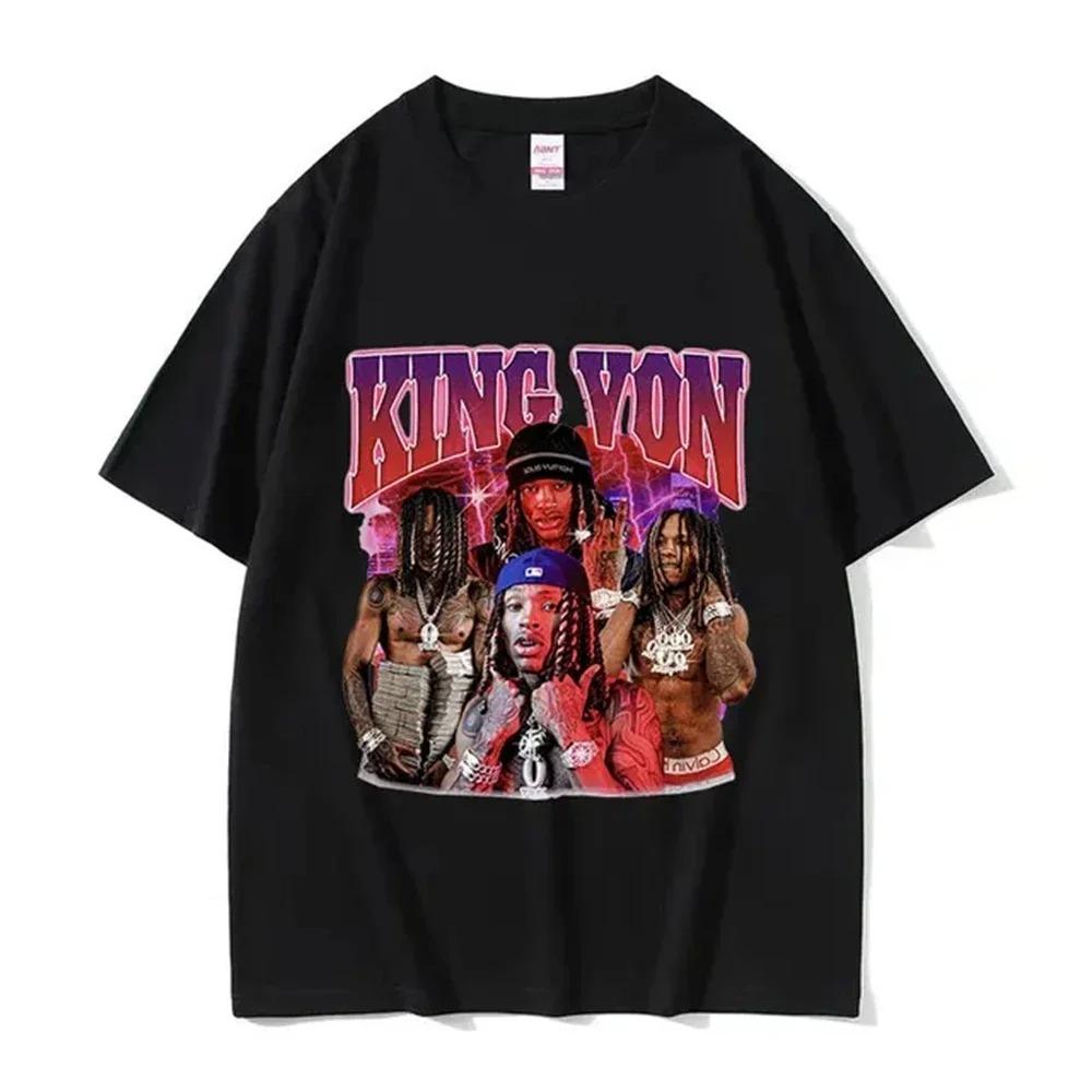 2026 Rapper KKing Von Graphic T Shirt Unisexs Hip Hop Gothic Fashion Short Sleeve Tshirts Oversized Tshirt Streetwear Tops