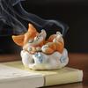Nine-tailed Fox Incense Burner Decoration Chinese Style Vintage Fox Resin Incense Holder Home Office Desktop Ornament