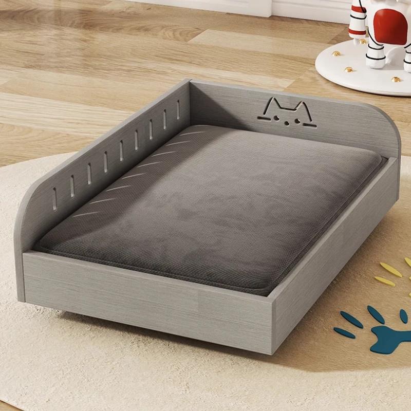 Massives Holz-Haustierbett, feuchtigkeitsbeständige Hundehütte, abnehmbares und waschbares Teddybär-Hundebett, Prinzessinnenbett, Vier-Jahreszeiten-Universal-Katzennest