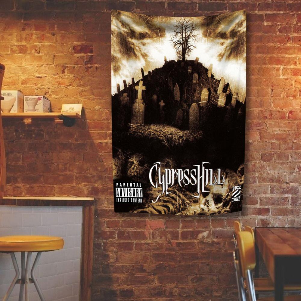 Cypress Hills Flag Banner Four Holes Polyester Digital Prints Rock Band Tapestry Outdoor Decoration Room Garage Garden