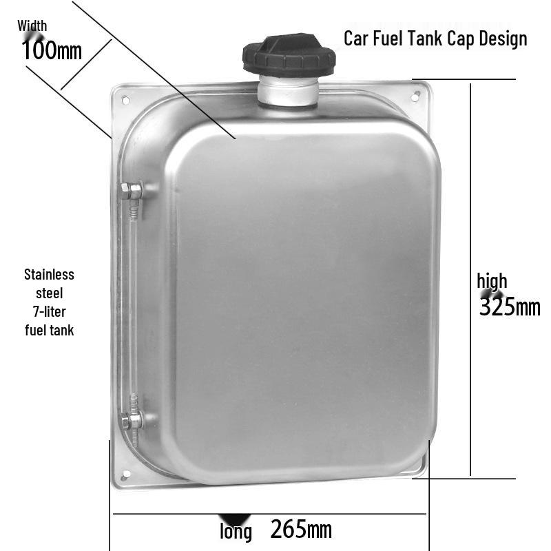 

7 л Дизельный топливный бак из нержавеющей стали с крышкой и индикатором уровня