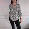 European-American Spring 2025 Loose Casual Long Sleeve Sequin Pocket Shirt