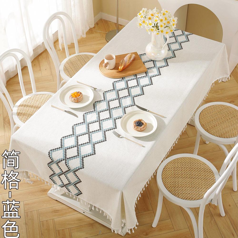 Embroidered Three-Dimensional Tablecloth Hot-Selling Table Mat Dining Table Coffee Table Tablecloth Spot Fringed Tablecloth Rectangular