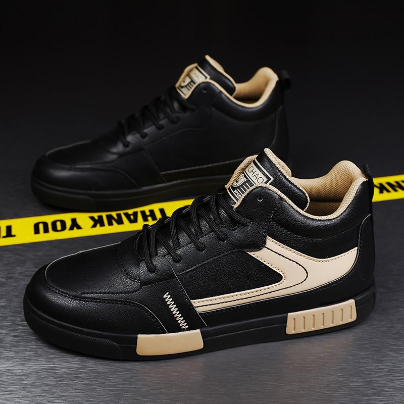 Large size 22 autumn new leather surface youth sports high top board shoes casual shoes