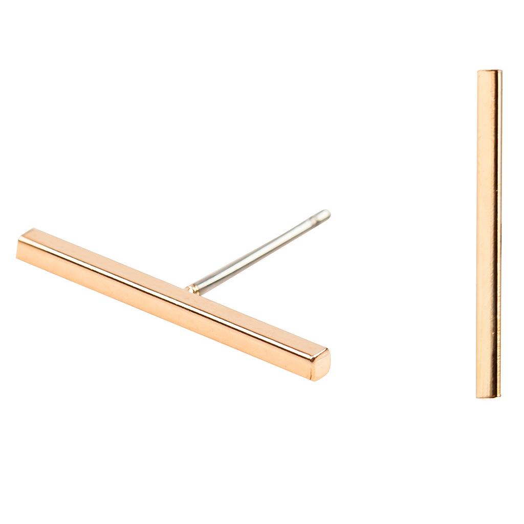 Trendy Copper Straight Earrings - Simple European & American Design