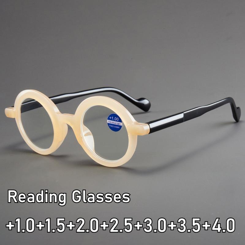 Blue Light Blocking Presbyopia Hyperopia Glasses Fashion High-Definition Round Reading Eyeglasses Women Men Computer Eyewear