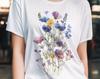 Watercolor Wildflower T-Shirt: Delicate Floral Bouquet, Botanical Art
