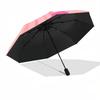 1pc Pink Hearts Pattern Automatic Folding Umbrella - 8-Rib Durable Iron Frame, Compact Portable for Daily Travel Yy251205053