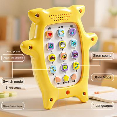 Çocuk Karikatür Domuz Telefon Oyuncak Hacim Ayarlanabilir 15 Düğme Çocuk Şarkıları Hikaye Anlatımı Erken Eğitim Öğrenme Cep Telefonu Oyuncak Küçük Çocuklar Erkek Kız Hediye