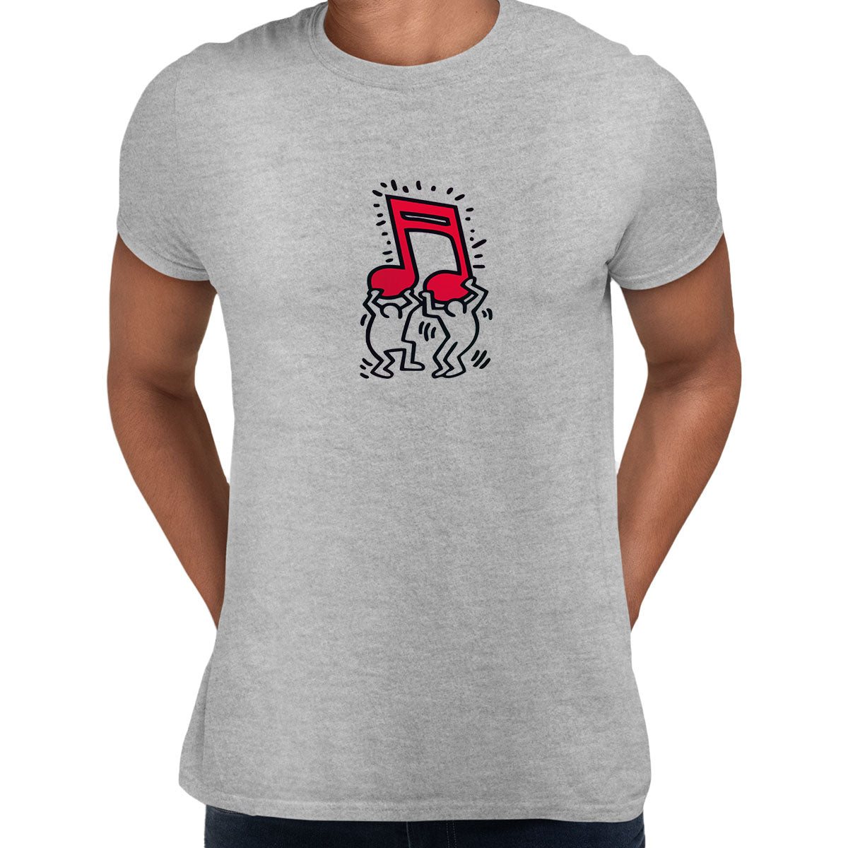 Music Talking Keith Haring Heads Abstract Pop Art Unisex T-Shirt S