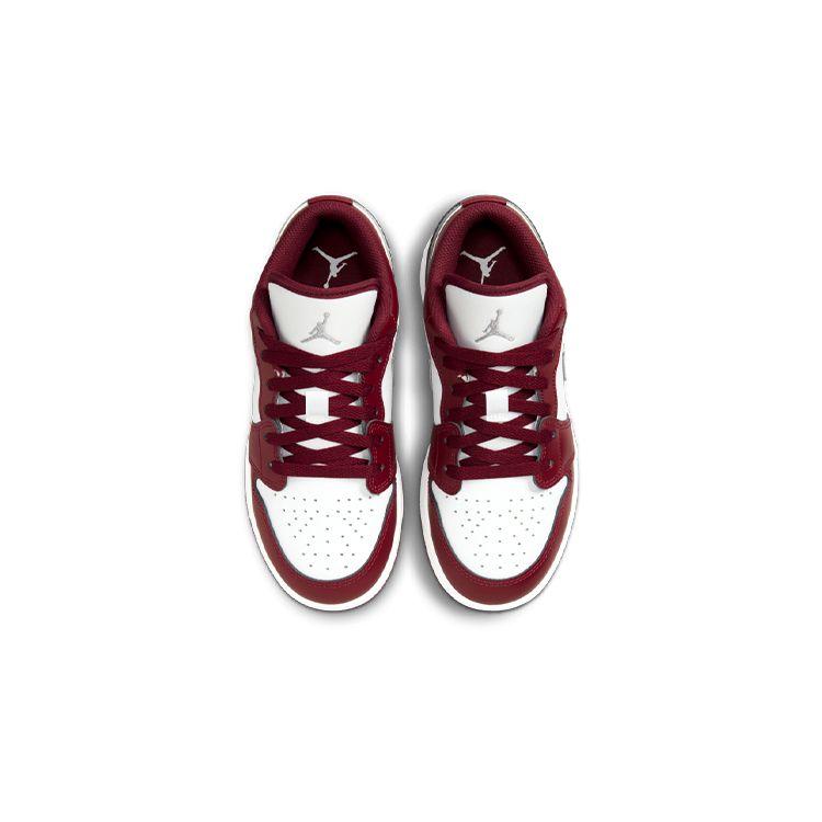 Air Jordan 1 Low GS Cherrywood Red Kids Sneakers White Cement-Grey 553560-615