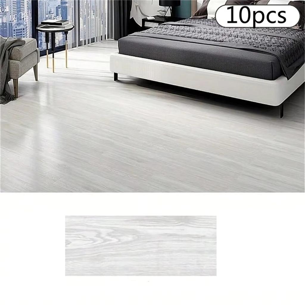 10pcs 15.2x40cm Vintage Wood Grain Self-Adhesive Floor Stickers - Waterproof, Non-Slip, Peel & Stick Resin Wall Stickers