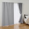 MUJI New Life Light-Blocking Polyester Plain Weave Non-Pleated Curtains, Set of 2, Light Gray, 100cm Wide x 200cm Long, 84835698