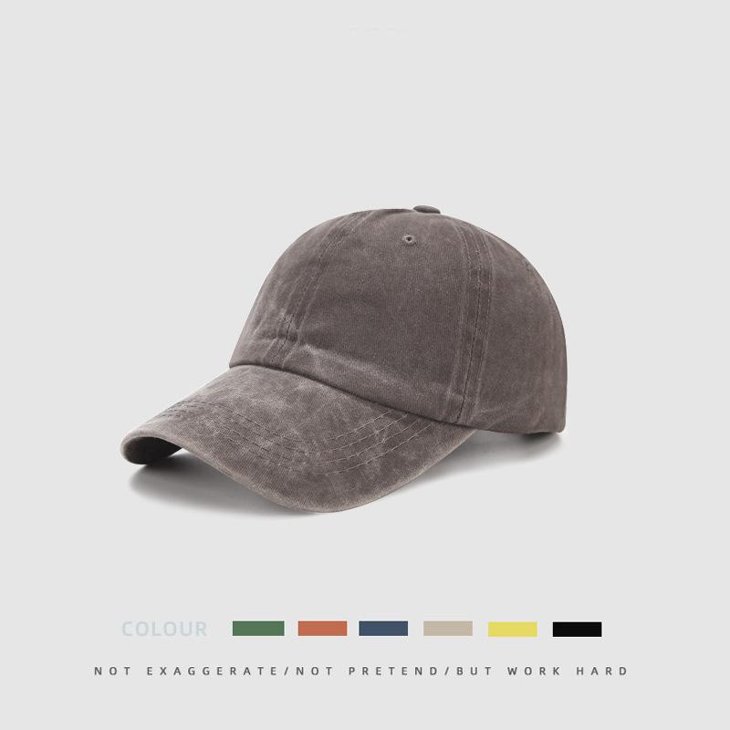 Autumn and Winter Baseball Cap Men's High-end Hat Men's Retro Washed Denim Old Trendy Brand Big Head Circumference Cap Women