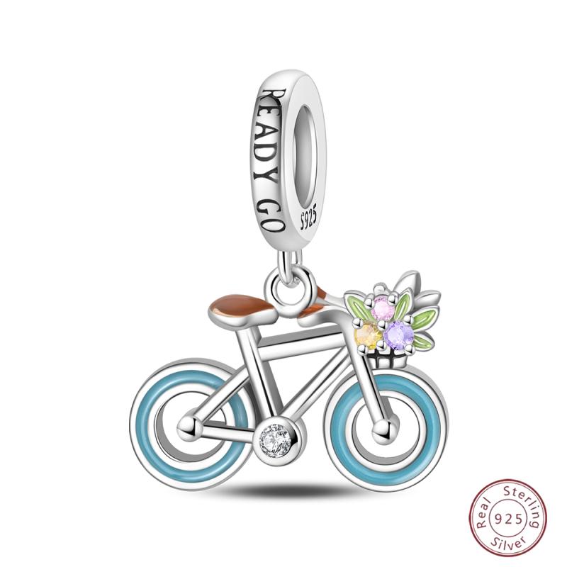 New Original Copper Beaded Bow Charm Blue Beads For Women Exquisite Diy Birthday Jewelry Gifts