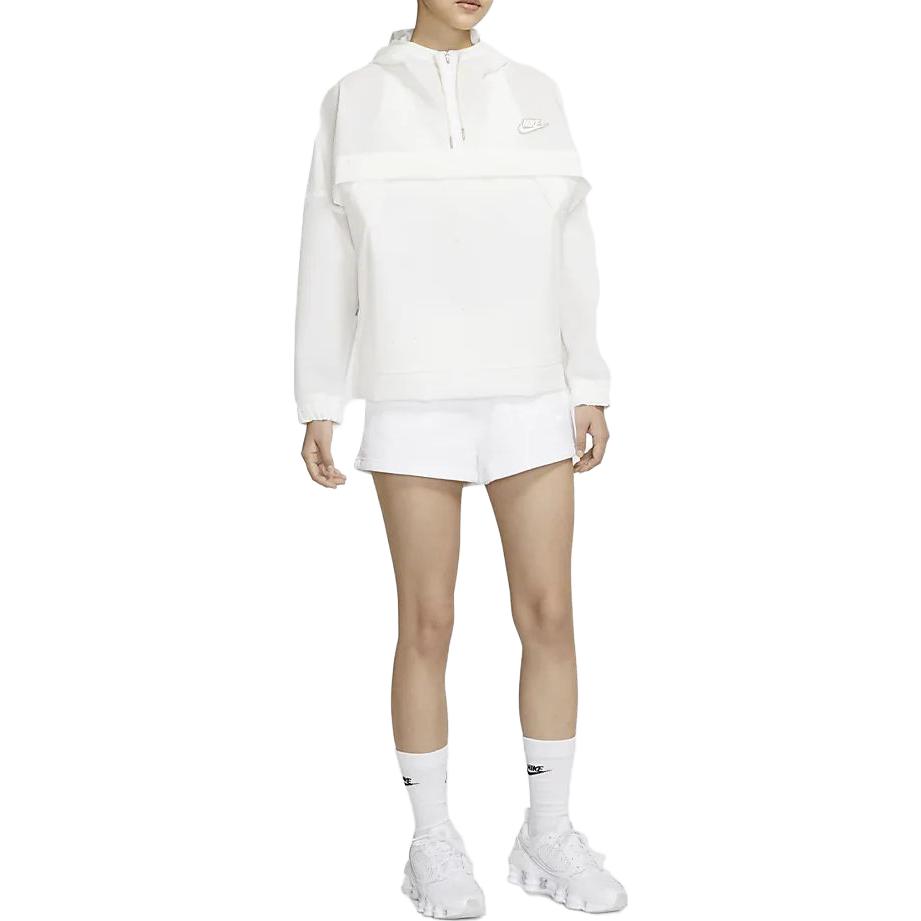 Nike Solid Color Hooded Pullover Long Sleeve Jacket Women Jackets White DA7658-100