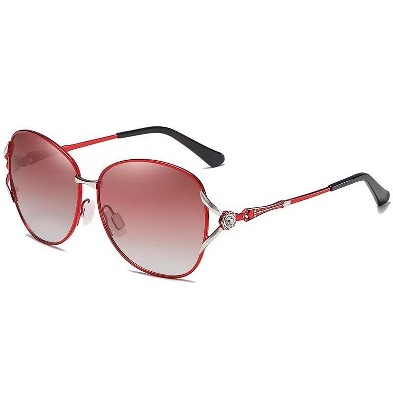 Неполяризованные элегантные солнцезащитные очки женские модные очки с бриллиантами очки для вождения женские градиентные линзы антибликовые красный