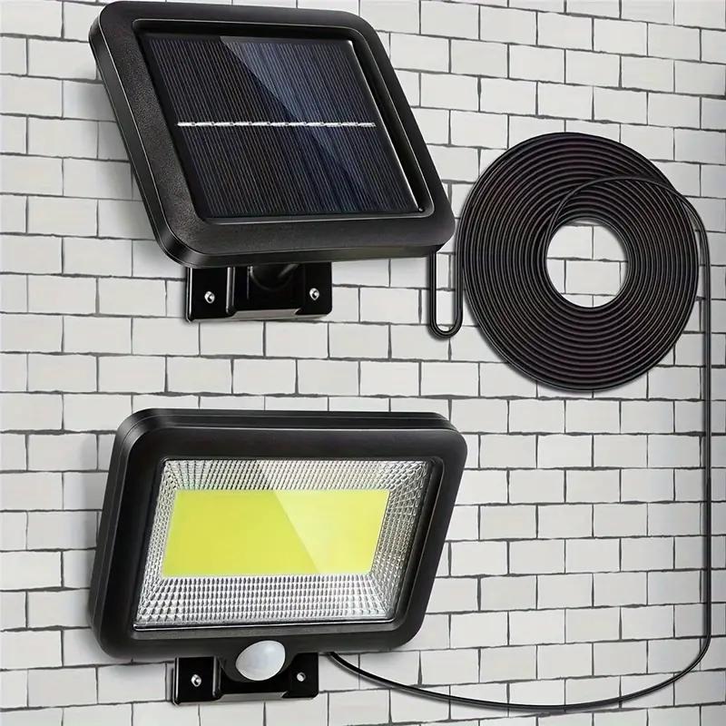 

100 LED lighting lamps for solar-powered wall lamps, with 3 lighting modes, equipped with motion sensors, suitable for outdoor g
