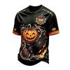 Men's Halloween Print Short Sleeve T-Shirt Neck Tee for Casual Daily Wear