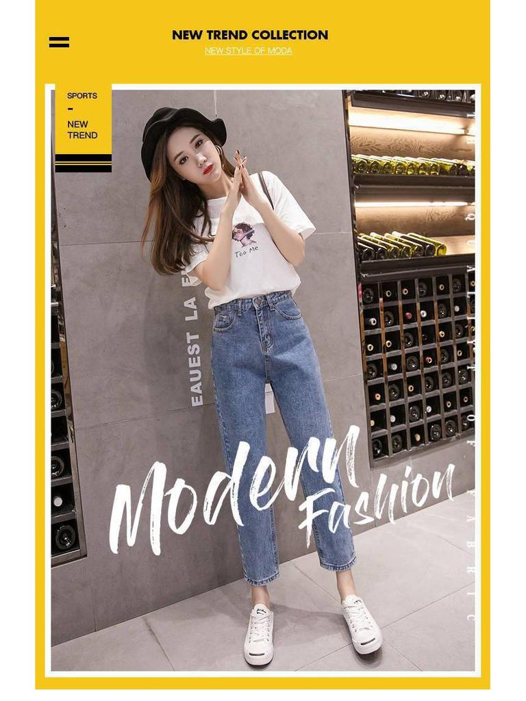 2026 New Women's High-Waisted Loose Straight Harem Jeans for Petite - Cropped Dad Pants for Spring/Summer