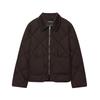 Womens Turn-Down Collar Quilted Zipper Pocket Jacket Streetwear Outerwear M561336