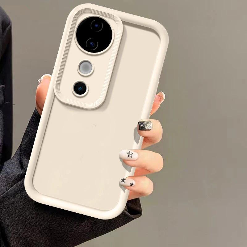 

For Vivo V40 Case VivoV40 V 40 Vovo V2348 V 2348 Phone Cases Full Package Matte Anti Drop Soft Protective Cover Coques Funda For Vivo V40 белый