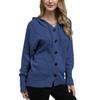 2026 new single-breasted hooded cardigan sweater, cross-border women's autumn and winter V-neck solid color knitted sweater