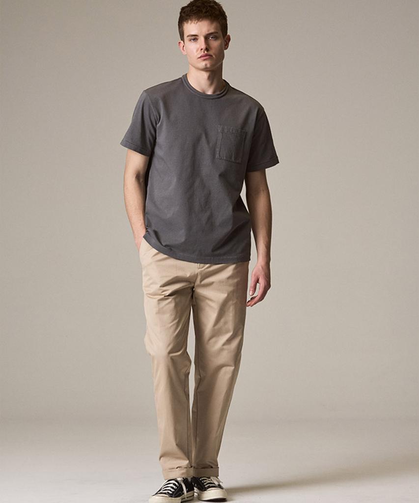 Laijeuaenbillou [Authentic] Authentic Supima 302 Loose Tapered Chino Pants Khaki