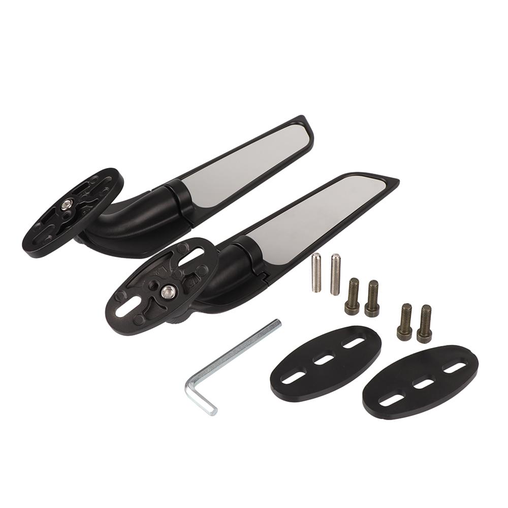 Motorcycle Wind Wing Rearview Mirror Adjustable Rotation Suitable for Kawasaki Ninja Ducati 899 Yamaha R15 Honda Suzuki GSXR1000