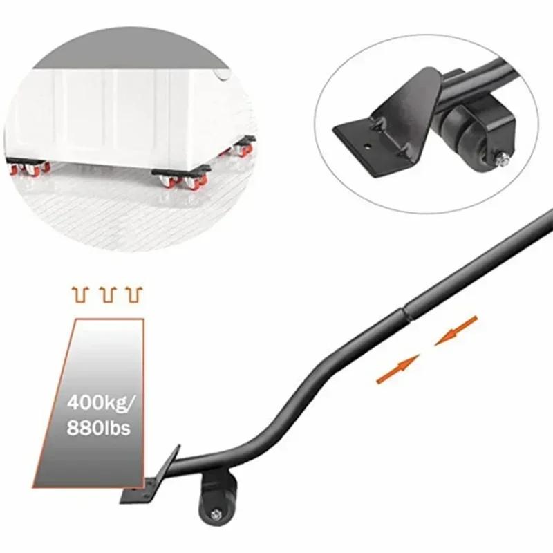 6Pcs/Set Furniture Mover Tool Transport Lifter Heavy Stuffs Moving Wheel Roller Bar Hand Labor Saving Portable Detachable Tools
