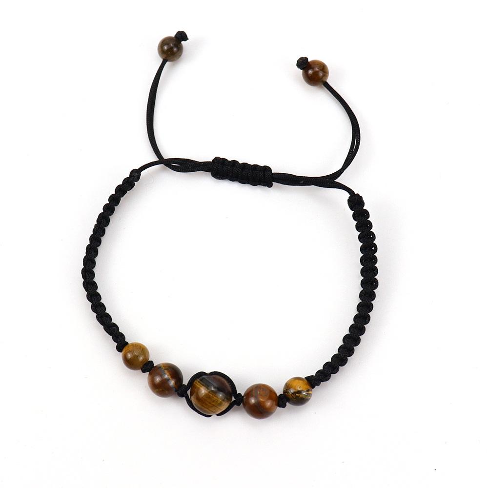 Hand-Woven Natural Crystal Bead Bracelet, Stone Beaded Bracelet, Green Dongling Agate Amethyst Bracelet B85.