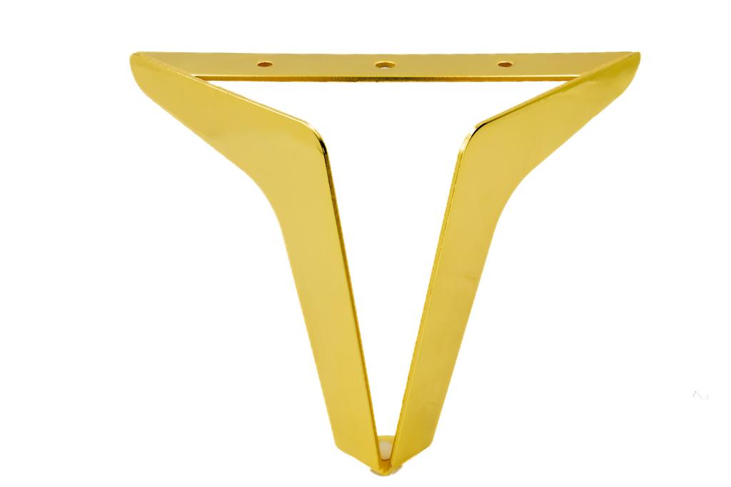 Loft furniture leg, gold chrome, leg height 15 cm