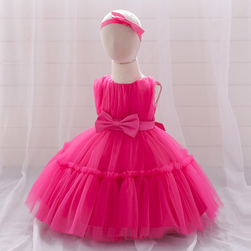 Vestido de Princesa de Malla para Niños 2025: Vestido Tutú Infantil para Primer Cumpleaños o Boda
