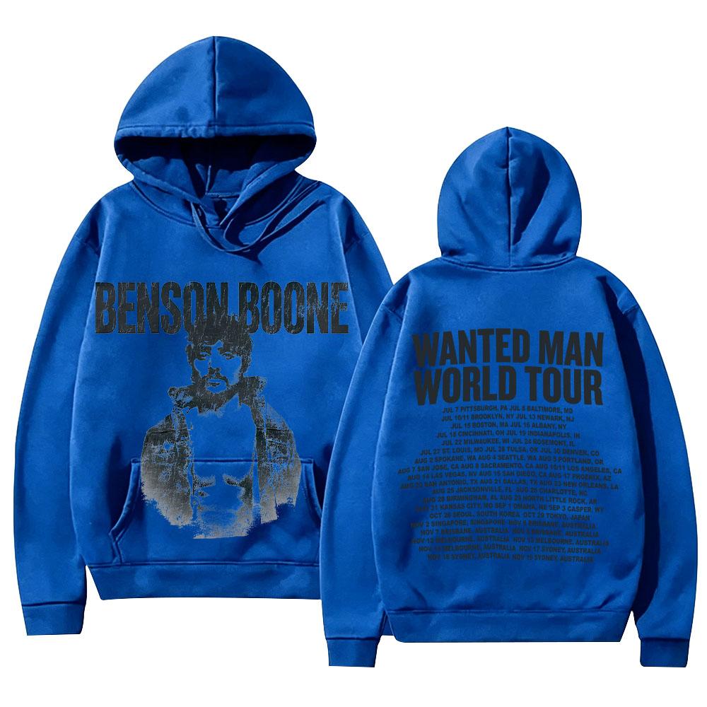 Benson Boone Merch Sweatshirts Wanted Man Asche Hoodie Mode High Street Kapuzenpullover Unisex Vintage Ästhetik Grafikdruck Pullover