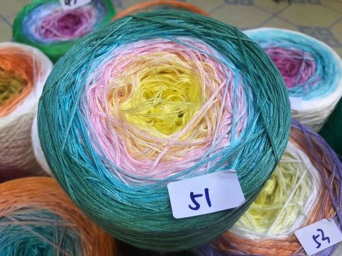 300g Organic Lace Cotton Blend Cake Roll Long Section Dyeing Yarn Hand-woven Shawl Scarf Skirt Hat Crochet Wool