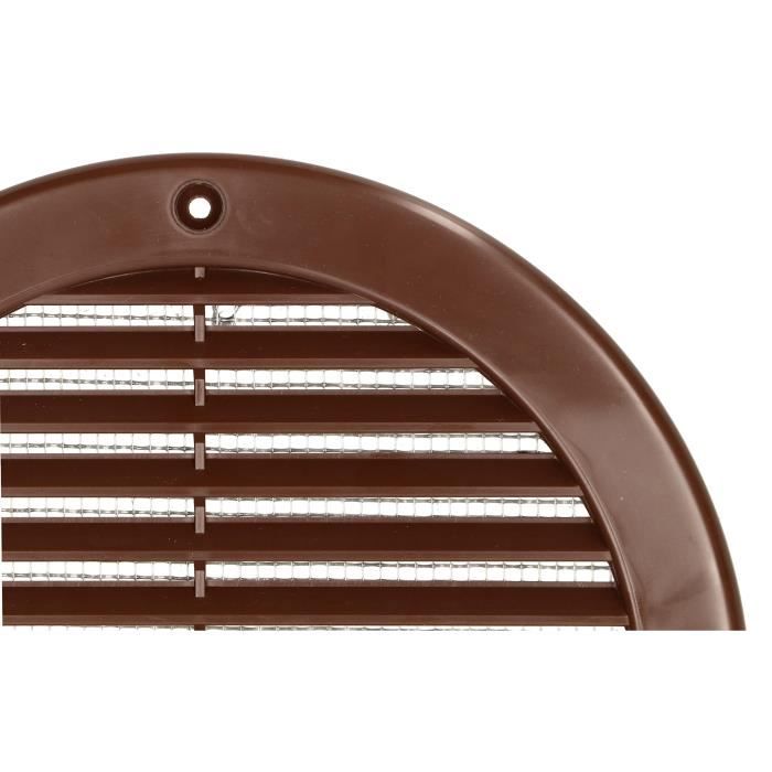 Grille d'aération - KOTARBAU - Ronde - Fi 150 mm - Marron - Moustiquaire intégrée