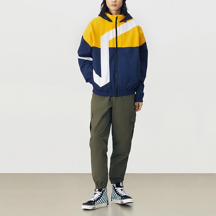 Vans Logo Printed Color Block Hoodie Jacket Men Jackets Dark-Blue VN0A54JBLKZ