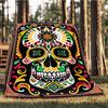 1pc Sugar Skull Artwork Print Outdoor Blanket, Lightweight Polyester,