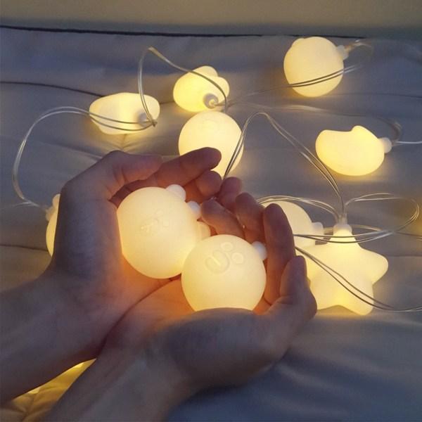 Line Friends Brown Sally Moon Star LED Garland String Lights 20 Bulbs 5m, White